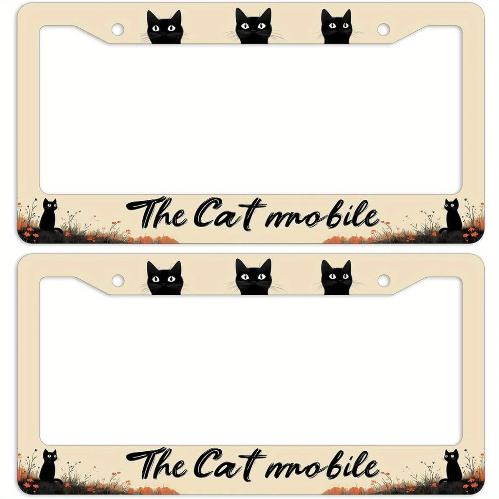 2-Pack Black Cat License Plate Frames – Funny Cat Lover Gift License Plate Frame HIP