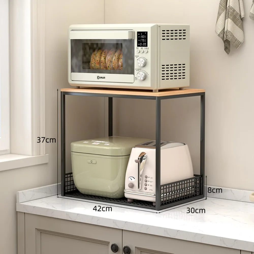 Microwave Stand with Drawers – Kitchen Countertop Organizer Kitchen Storage Rack HIP E