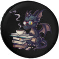 Funny Dragon Reading Books & Coffee Spare Tire Cover Spare Tire Cover HIP 1 17in