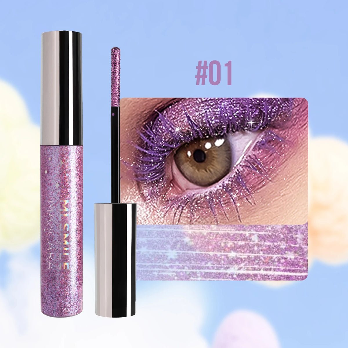 MLSMILE Glitter Pearlescent Mascara – Waterproof & Volumizing Glitter Mascara HIP sku1