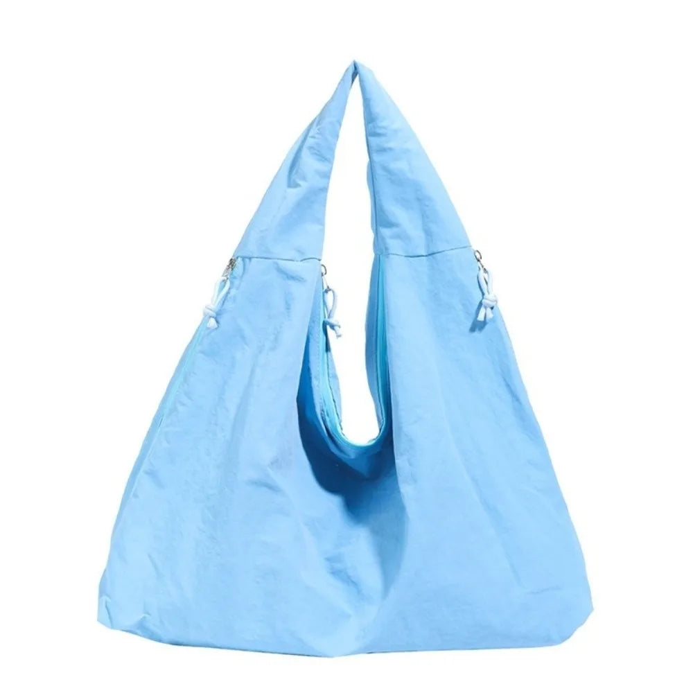 Large Nylon Shoulder Tote Bag – Zipper & Multi-Pocket | HIP Shoulder Tote Bag HIP Blue