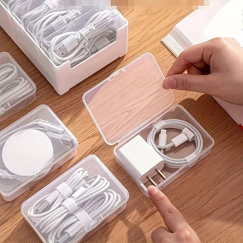 7-in-1 Clear Cable Storage Box – Transparent Organizer Cable Storage Organizer HIP