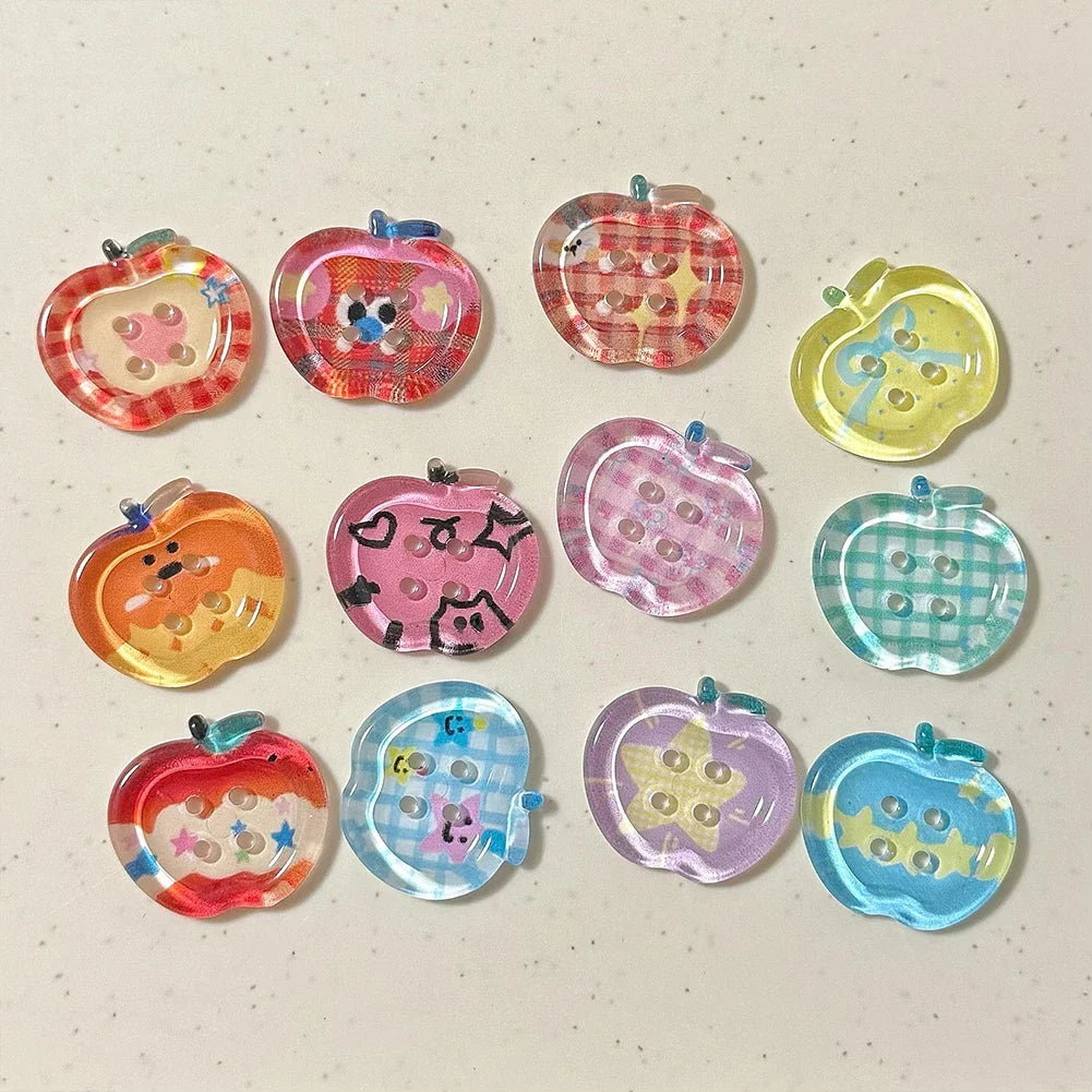 10pcs/bag Ins Style DIY Buttons for Apparel Sewing Supplies Fashion Doll Clothes Accessories and Journaling Scrapbooking Decor HIP