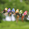 Artificial Foam Bird Ornaments Decorative Feathered Birds for Xmas Tree Festival Decor 6 Colors Artificial Feathered Birds HIP A