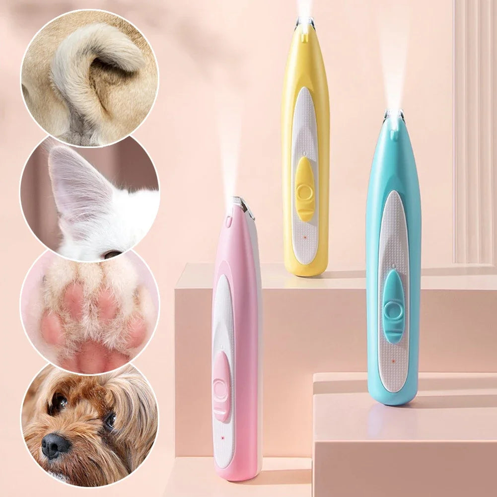 New Dog Paw Trimmer with LED Light Fully Waterproof Pet Hair Trimmer with LED Display Dog Clippers for Grooming 18mm Widen Blade HIP