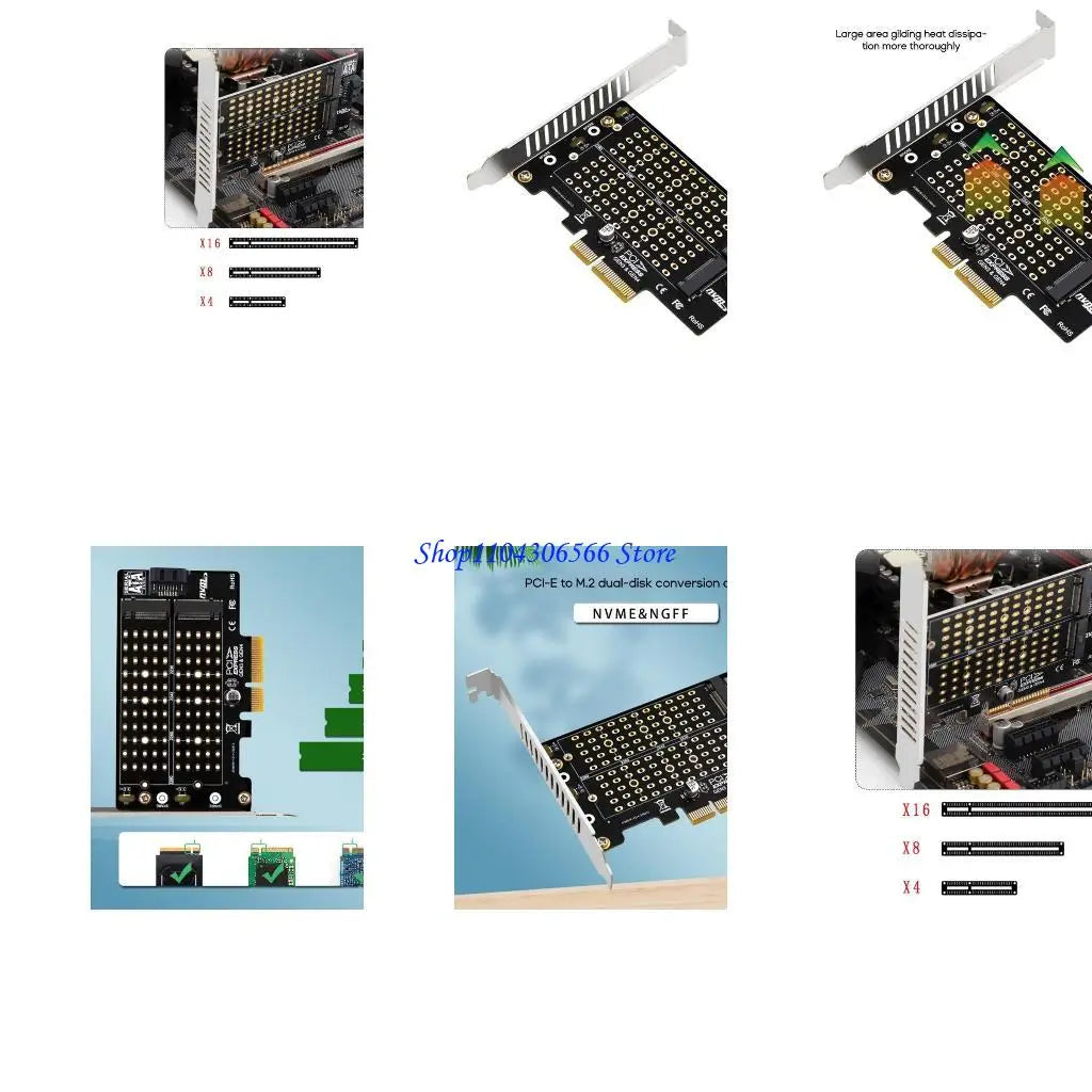 PCIe to M.2 NVMe Adapter – M-Key & B-Key, x4/x16 Slot PCIe SSD Adapter HIP China Mainland