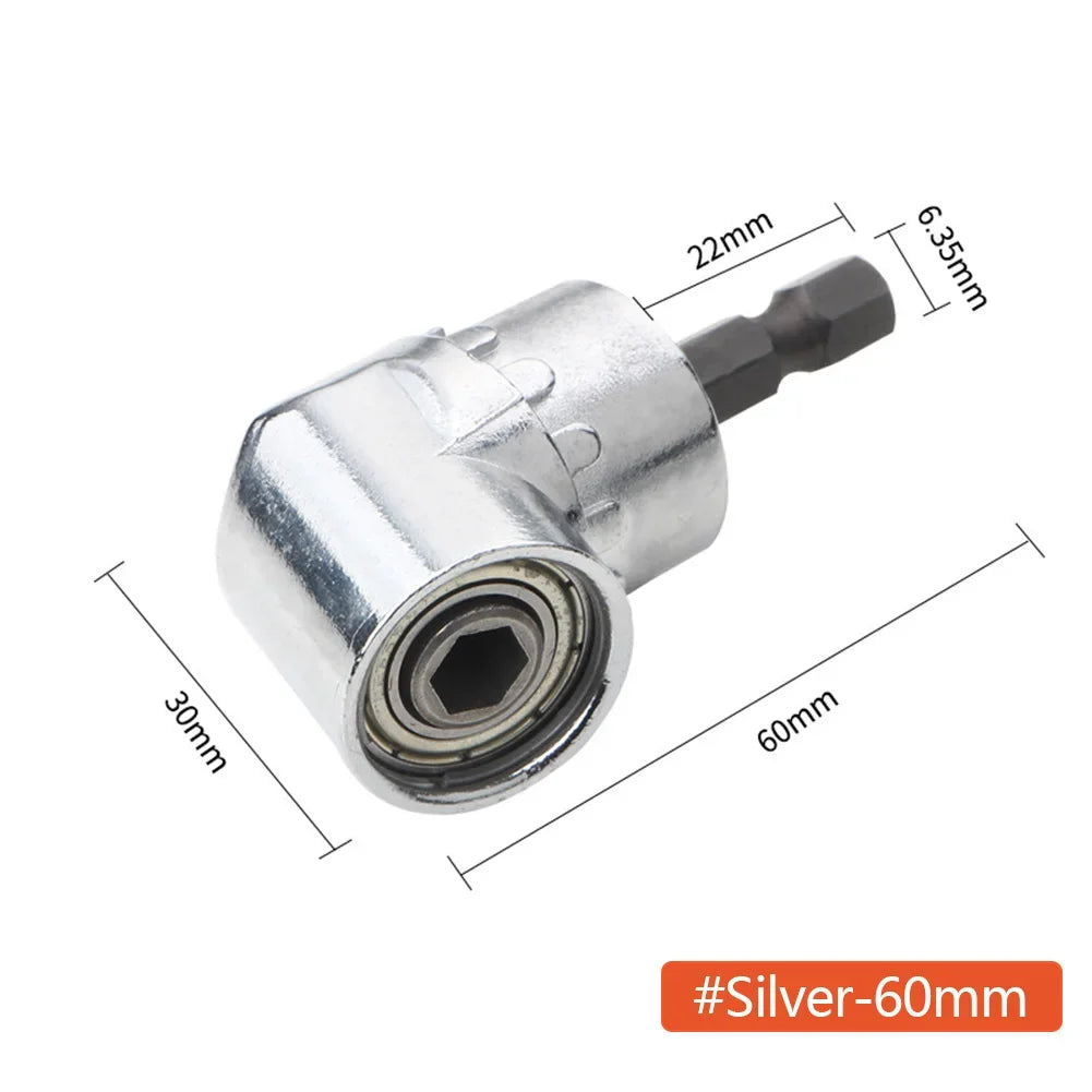 105 Degree Elbow Screwdriver Set Holder Adjustable Turning Nozzles For Screwdriver Hand Tools Magnetic Bit Socket Power Drill HIP 60mm-Silver