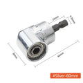 105 Degree Elbow Screwdriver Set Holder Adjustable Turning Nozzles For Screwdriver Hand Tools Magnetic Bit Socket Power Drill HIP 60mm-Silver