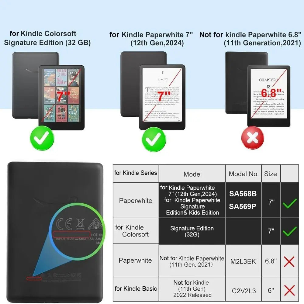Clear TPU Case for Kindle Paperwhite 2024 & Colorsoft 7" eReader Protective Case HIP