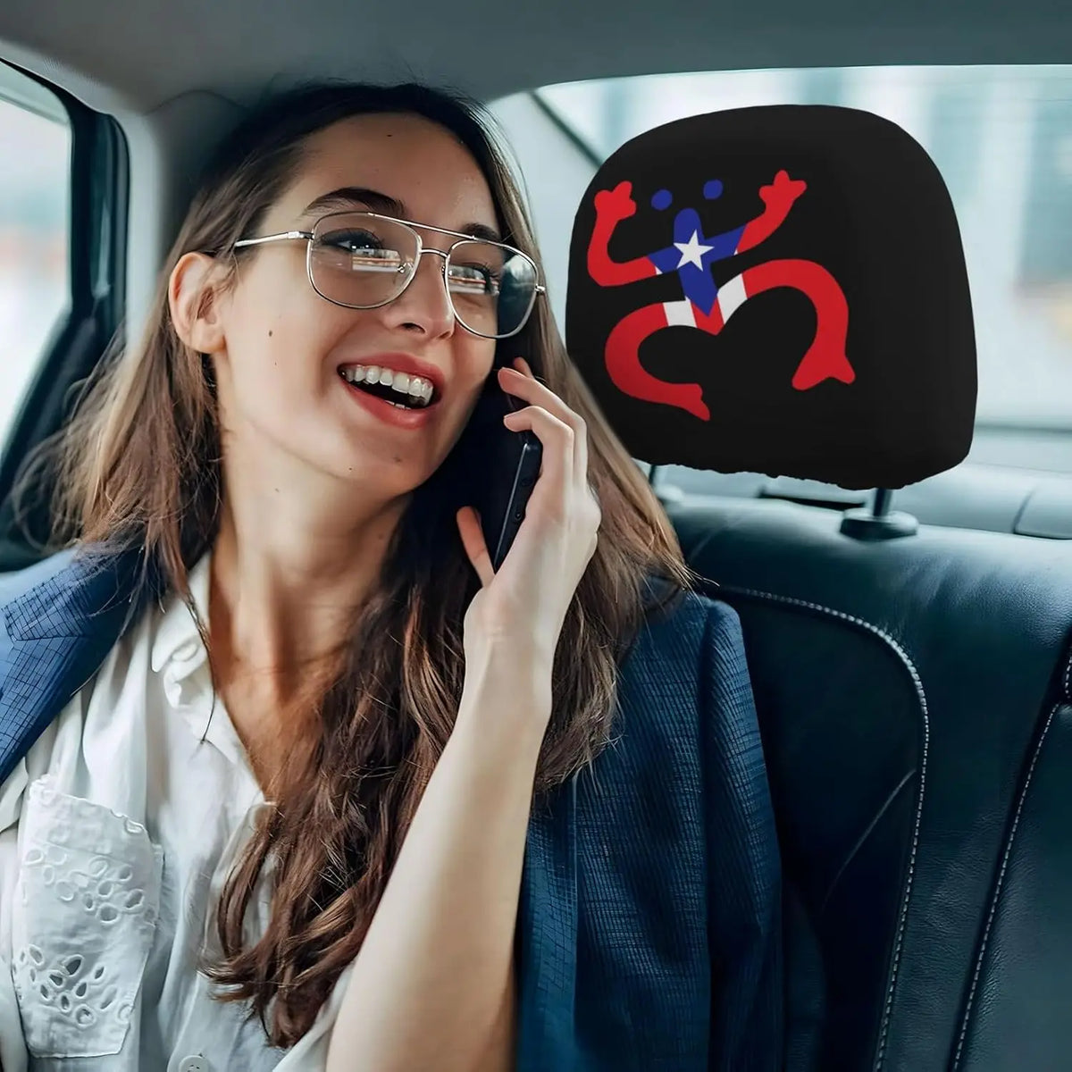 Puerto Rico Taino Car Headrest Covers – Universal Fit Set of 2 Car Headrest Cover HIP