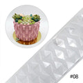 Transparent Plastic Origami 3D Round Triangle Mousse Cake Mould Fondant Cake Border DIY Baking Cake Stencil Cake Decorating Tool HIP 08