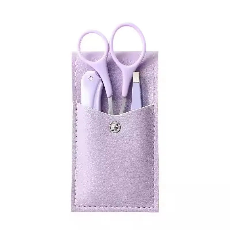 Purple Eyebrow Grooming Kit – Scissors, Razor, Tweezer & Comb Eyebrow Grooming Kit HIP