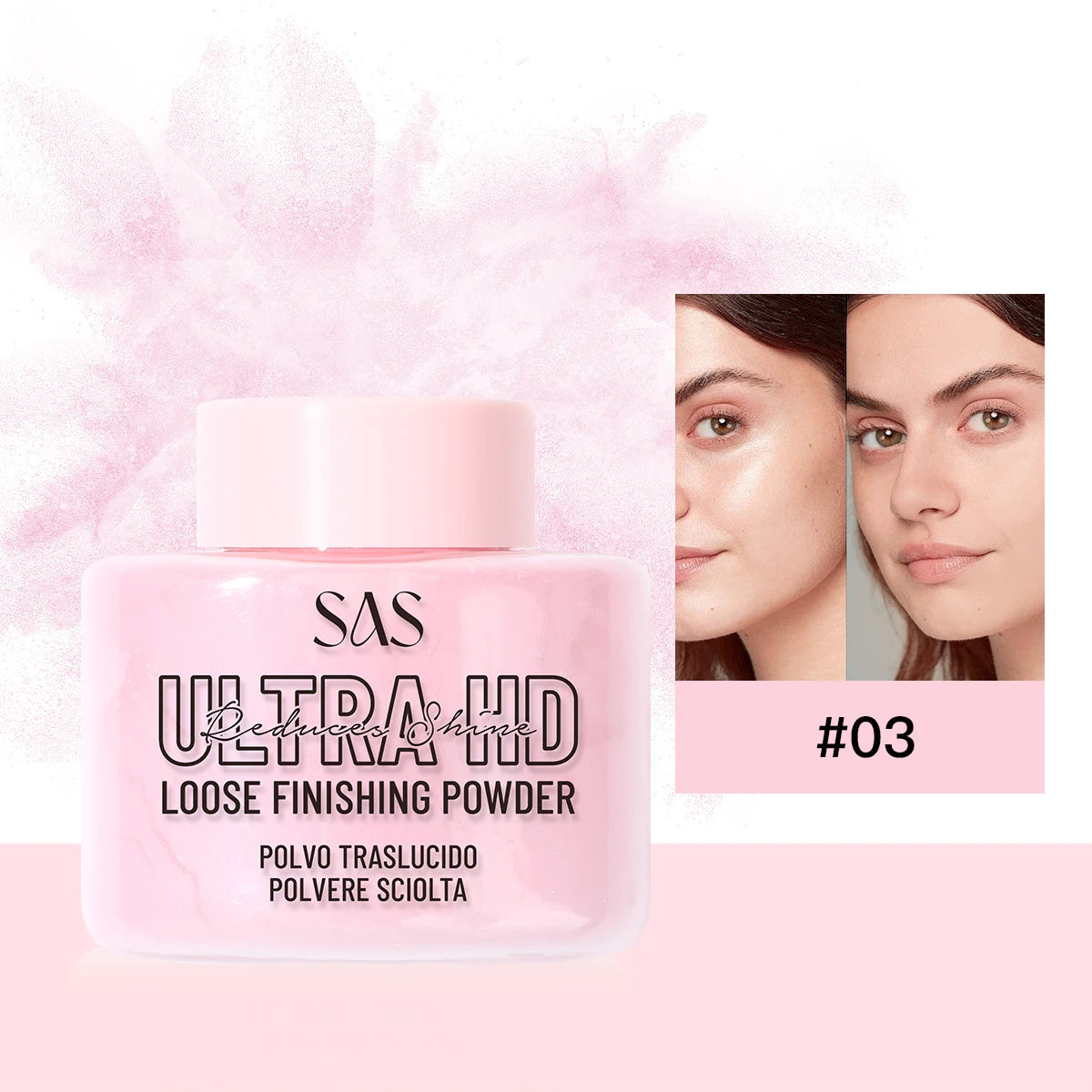 USHAS Matte Loose Setting Powder – Oil Control & Waterproof Loose Setting Powder HIP 3