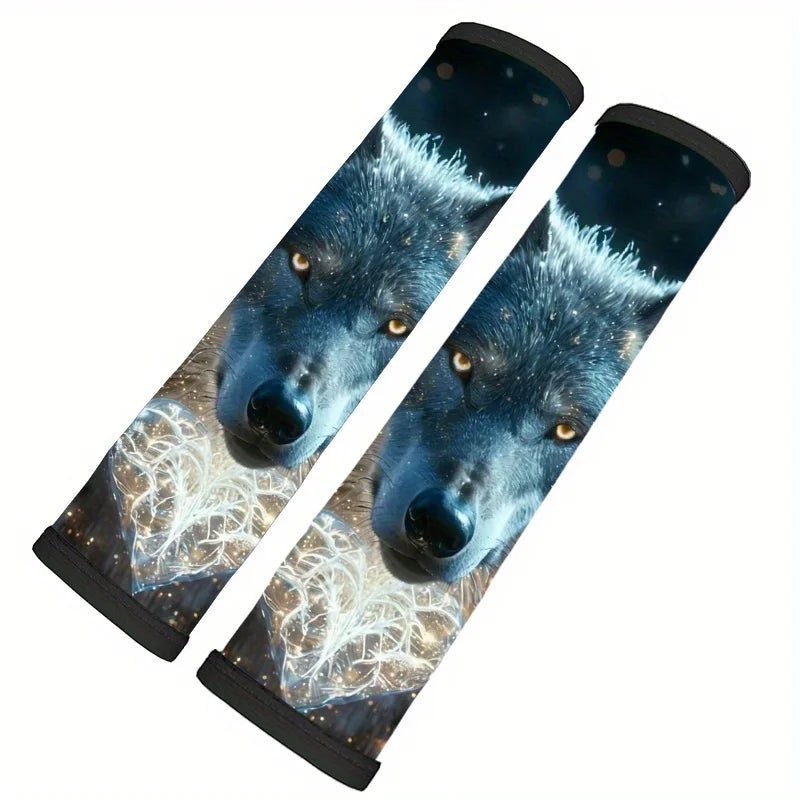 Glowing Wolf Heart Car Seat Belt Covers – 2pcs Polyester Seat Belt Cover HIP 1