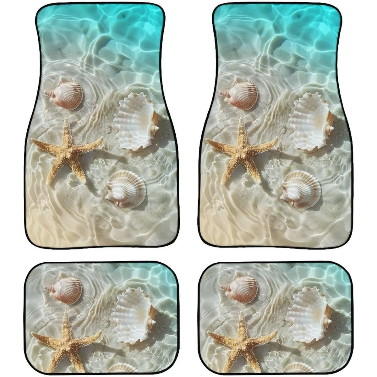 4-Piece Seashell Starfish Car Floor Mats – Universal Fit Car Floor Mats HIP 1
