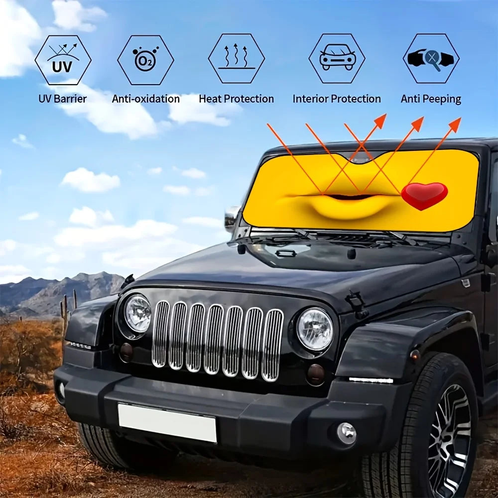 Heart Pattern Folding Car Windshield Sunshade | UV Block Car Windshield Sunshade HIP