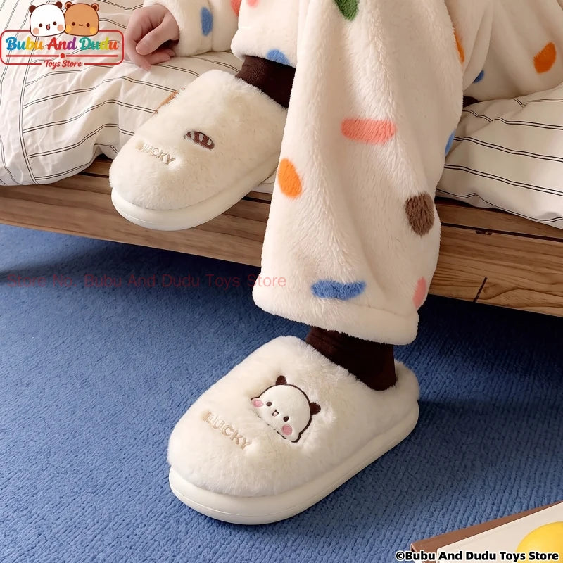 Bubu & Dudu Panda Plush Slippers – Kawaii Couples Gift Plush Character Slippers HIP