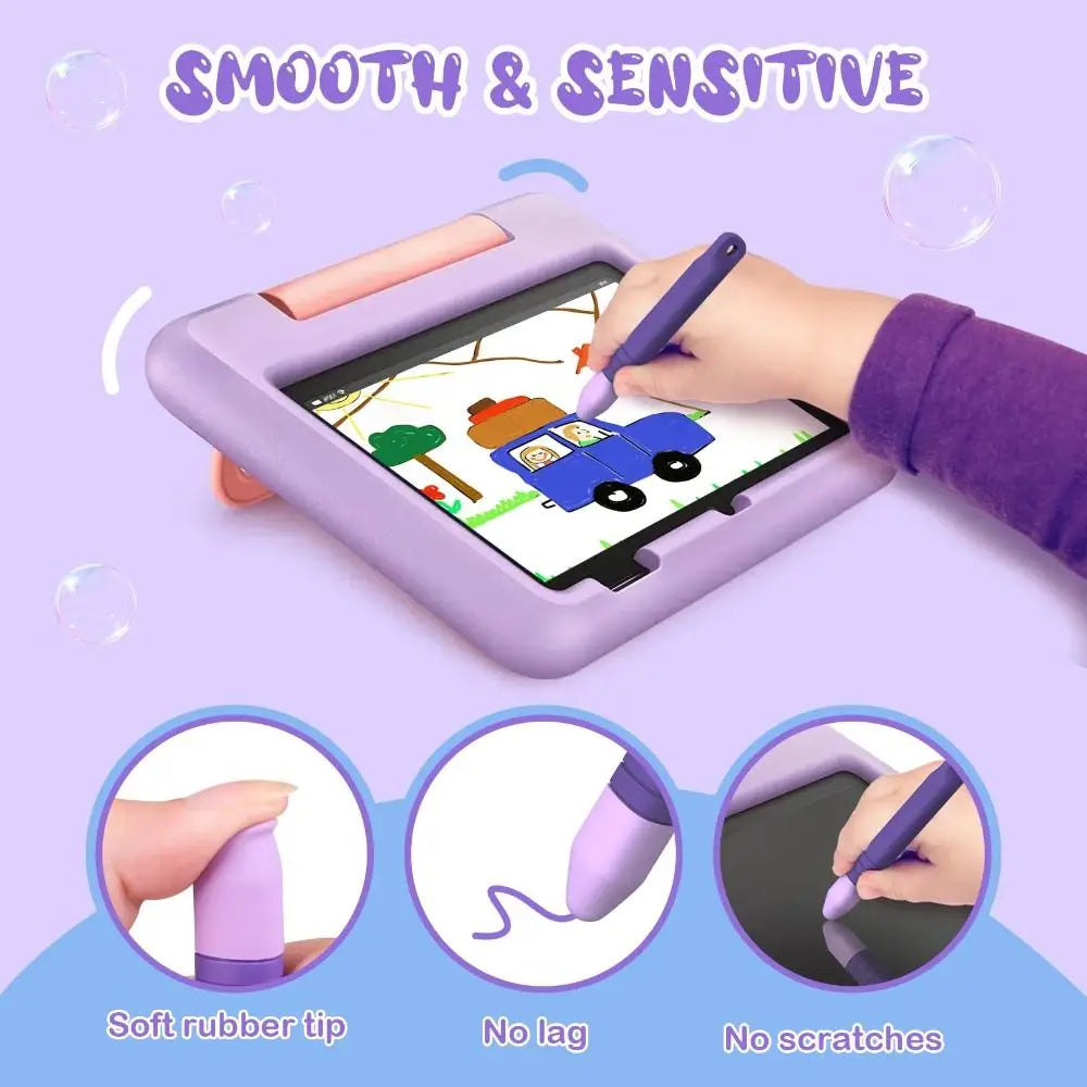Kids Silicone Stylus Pen – Anti-Roll, Anti-Lost Tether Kids Tablet Stylus HIP
