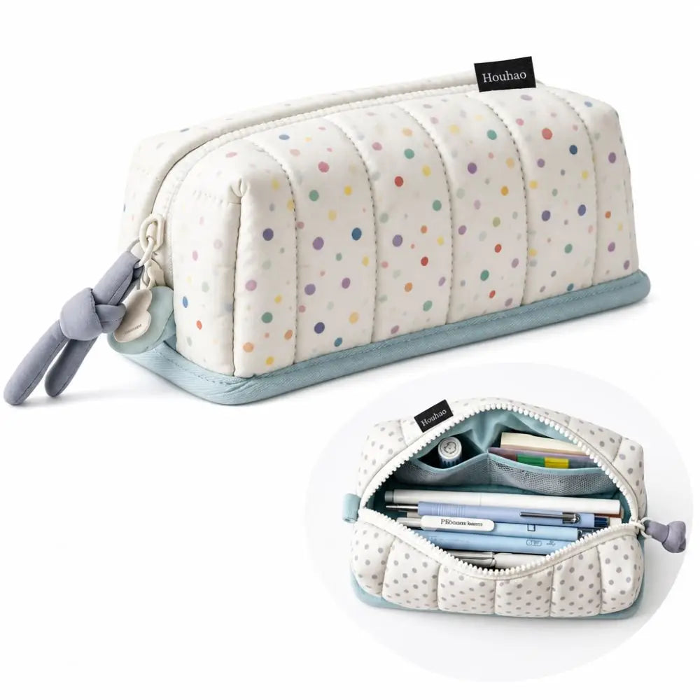 Large Capacity Dot Pattern Pencil Case – Portable Pen Bag Pencil Case HIP