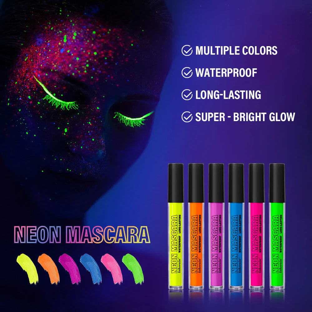 Color Mascara Thick Curl Waterproof Natural Eyelash Long Lasting Blue White Green Pink Luminousk Eye Makeup Korean Cosmetics HIP