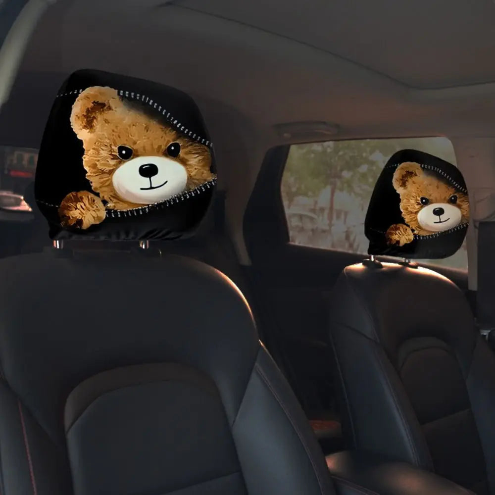 2-Pack Cartoon Car Headrest Covers – Breathable & Elastic Car Headrest Cover HIP