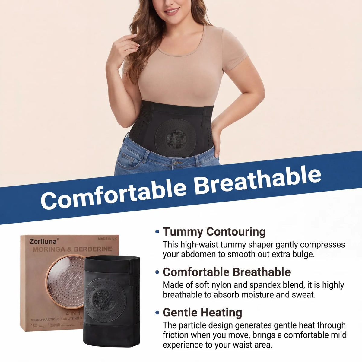 Zeriluna Honeycomb High Waist Tummy Control Pants – Women Shaping Pants HIP