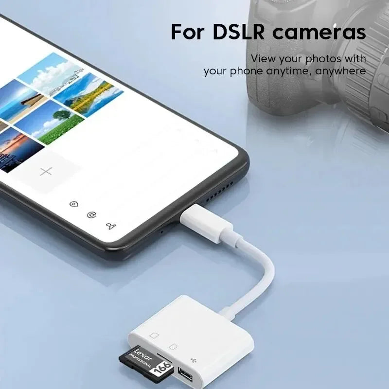 3-in-1 USB-C Hub – TF SD Card Reader & USB Adapter USB-C Hub Adapter HIP