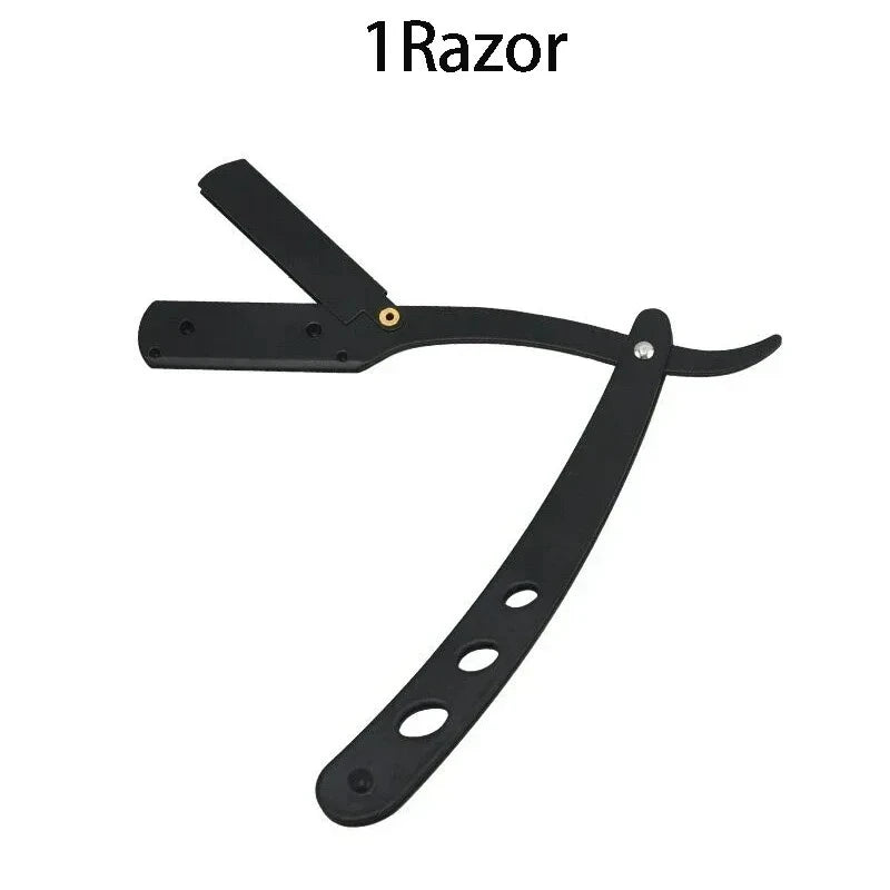 Men's Straight Edge Folding Razor – Stainless Steel + Blades Straight Edge Razor HIP C635-1 Razor