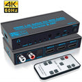 HDMI 3-in-1 Switch Audio Extractor 4K@60Hz ARC Toslink SPDIF HDMI Audio Switch HIP black