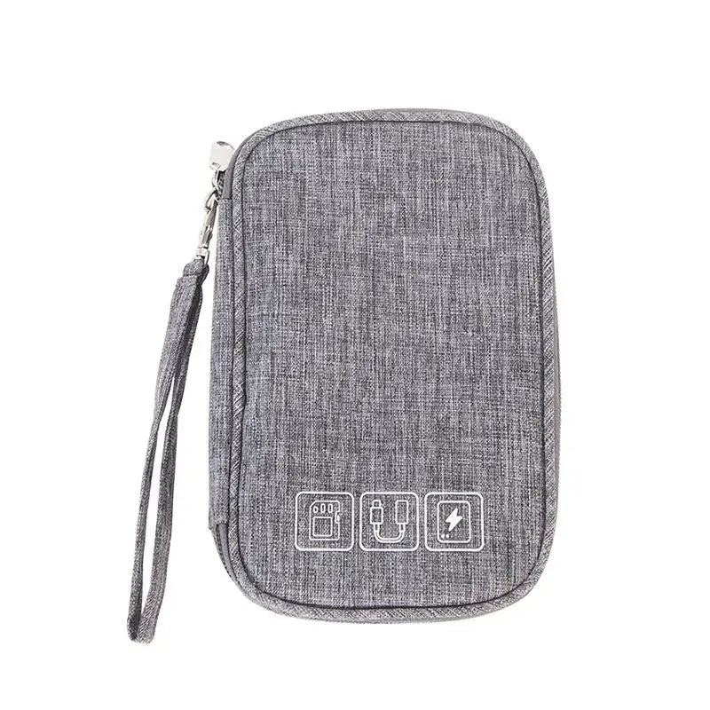 Cable Storage Bag – Travel Electronic Organizer Pouch Electronic Organizer Bag HIP one size Gray
