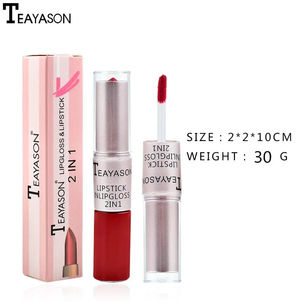 TEAYASON 2-in-1 Matte Liquid Lipstick & Lip Gloss – 12 Shades Liquid Lipstick HIP