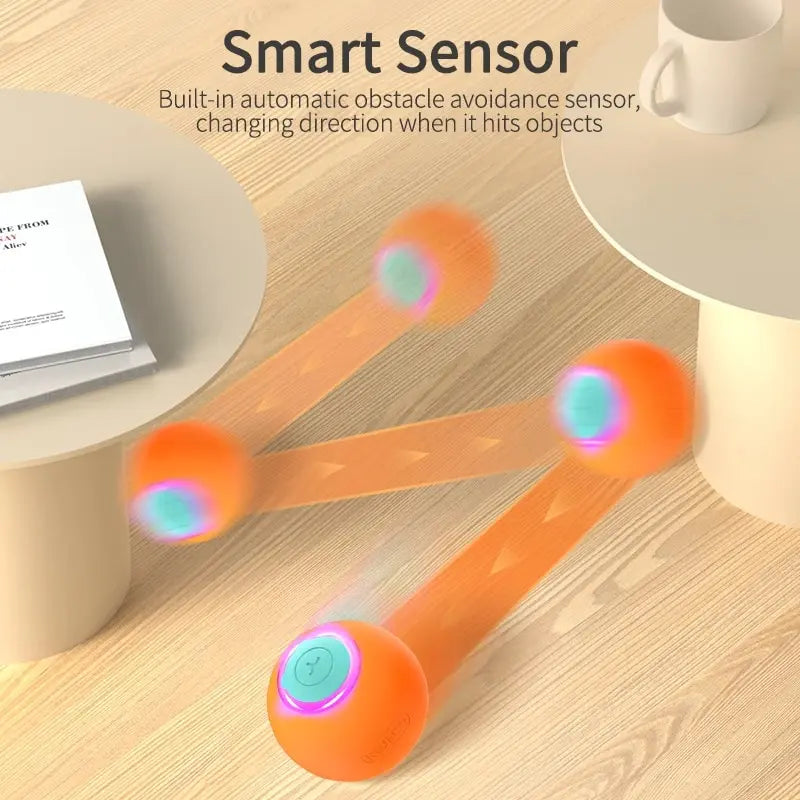ROJECO Smart Cat Toys Interactive Cat Bouncing Ball Automatic Rolling Ball Training 360° Auto-Rotating Electric Toy For Dog Pet HIP