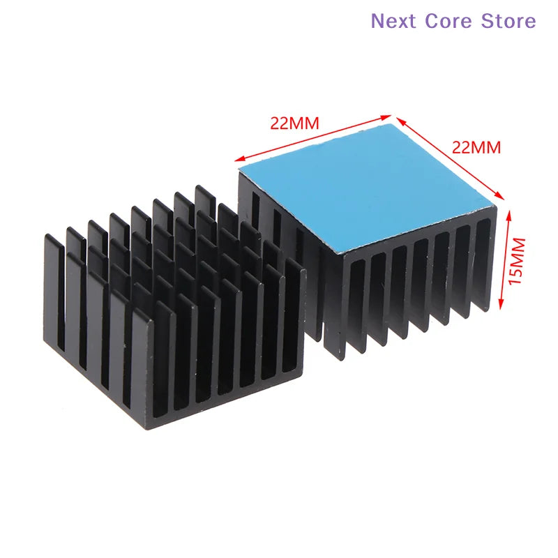 5-Pack Aluminum Heatsink 22×22×15mm with Thermal Tape | HIP Aluminum Heatsink HIP
