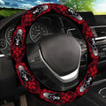 Skull & Rose Steering Wheel Cover | Gothic Universal Fit Steering Wheel Cover HIP black