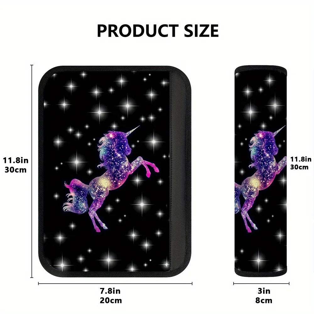 Galaxy Unicorn Car Seat Belt Covers – Soft Polyester, 2pcs Seat Belt Cover HIP
