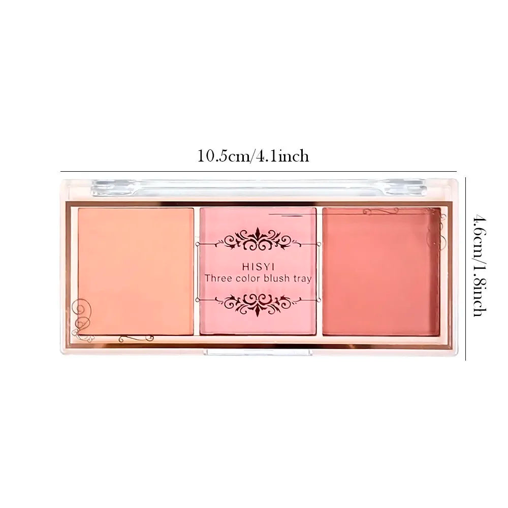 HISYI Three-Color Matte Blush – Natural Long-Lasting Finish Matte Blush Palette HIP