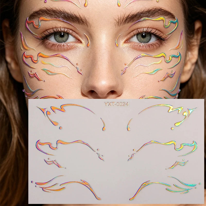 Holographic Laser Eye Makeup Stickers – Face Art Decals
