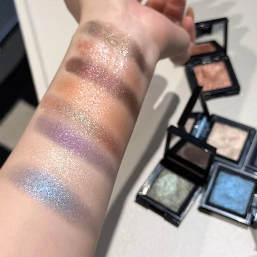 Monochrome Eyeshadow Palette Chrome Blue Pearl Glitter Highgloss Brightening Lasting Waterproof Metallic Luxury Eyeshadow Makeup HIP