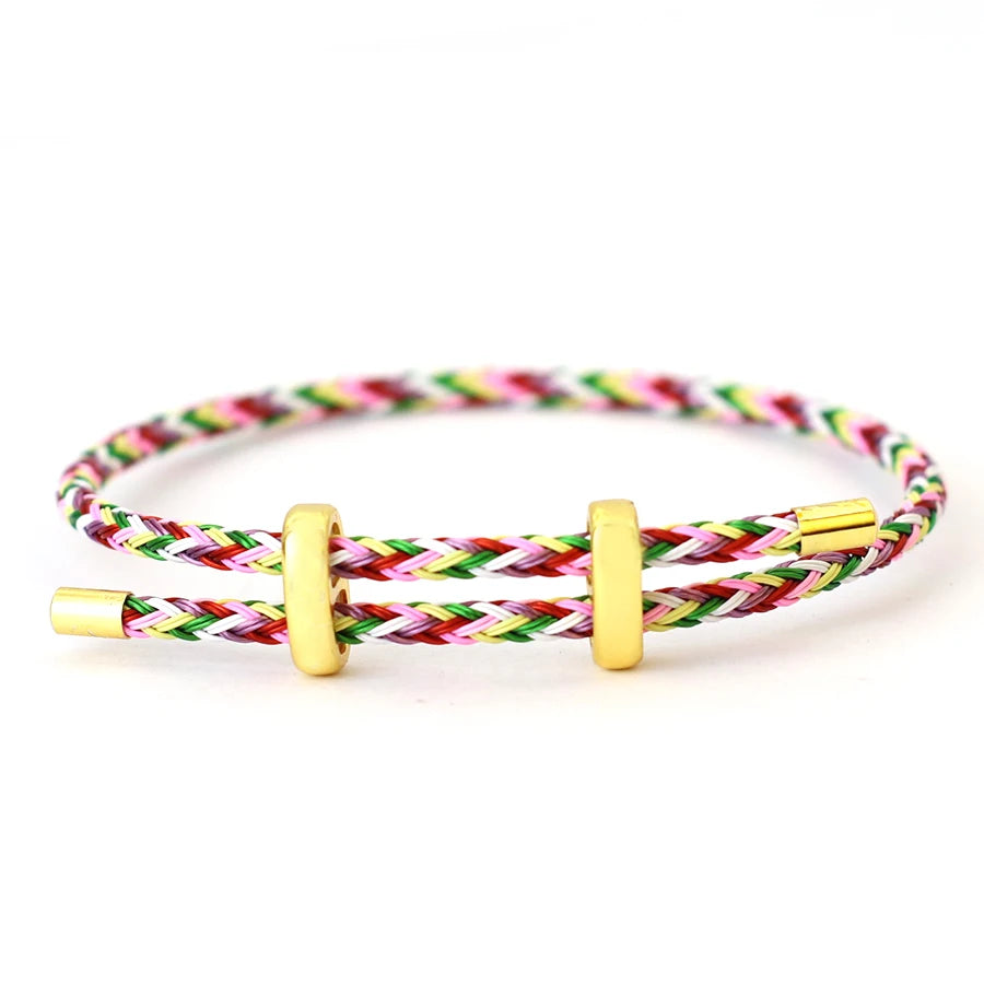 Adjustable Simple Stainless Steel Wire Charm Bracelet Unisex Sliding Knot Good Luck Red Rope Braslet Outdoor Cycling Accessories HIP