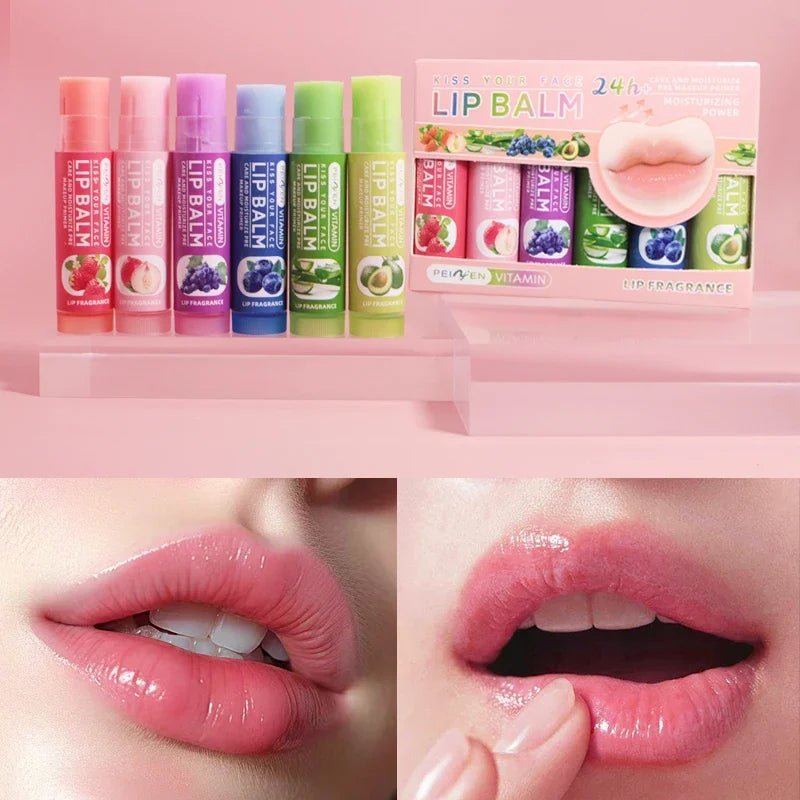 Fruit Flavor Lip Balm Set – 6 Pcs Moisturizing & Hydrating Lip Balm Set HIP