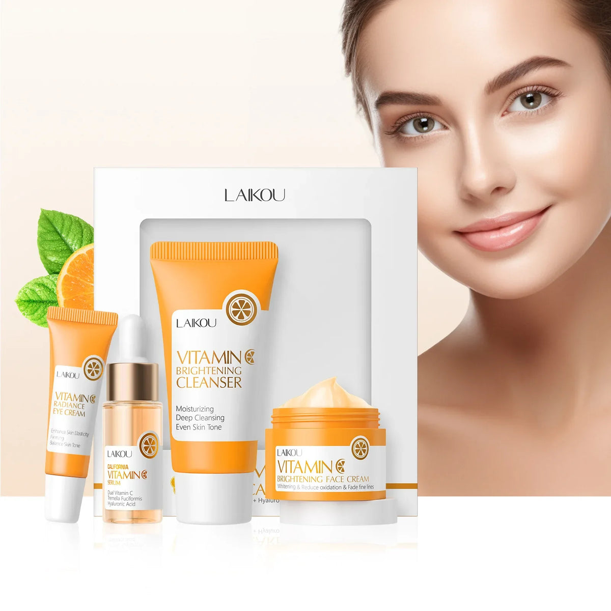LAIKOU Vitamin C Brightening Skin Care Kit – 4-Piece Set Skin Care Kit HIP
