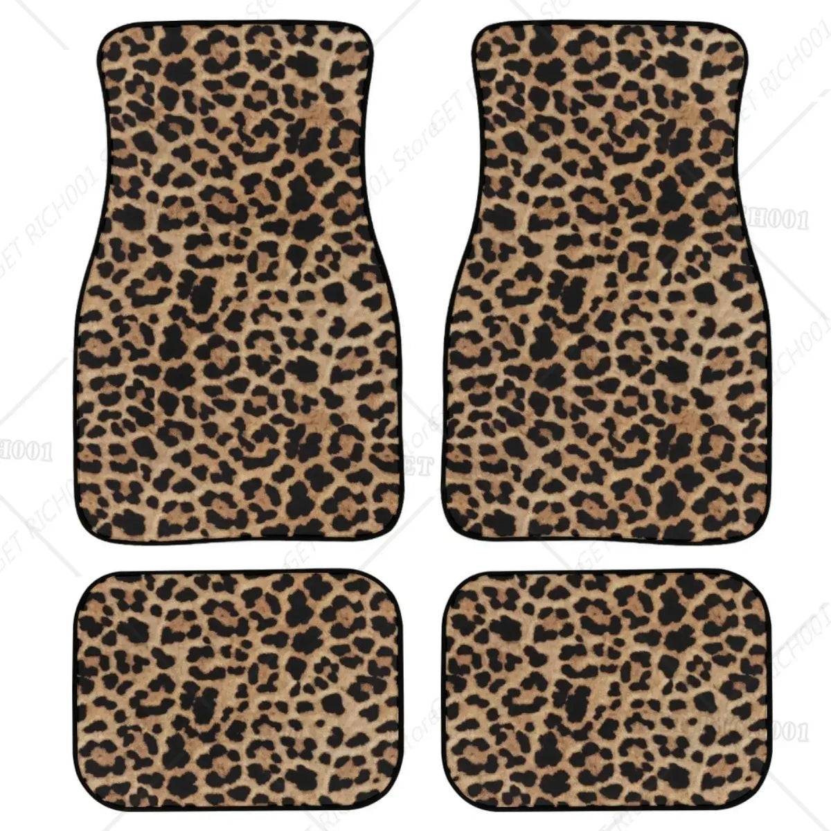 Leopard Print Car Floor Mats – 4-Piece All-Weather Universal Set Car Floor Mats HIP