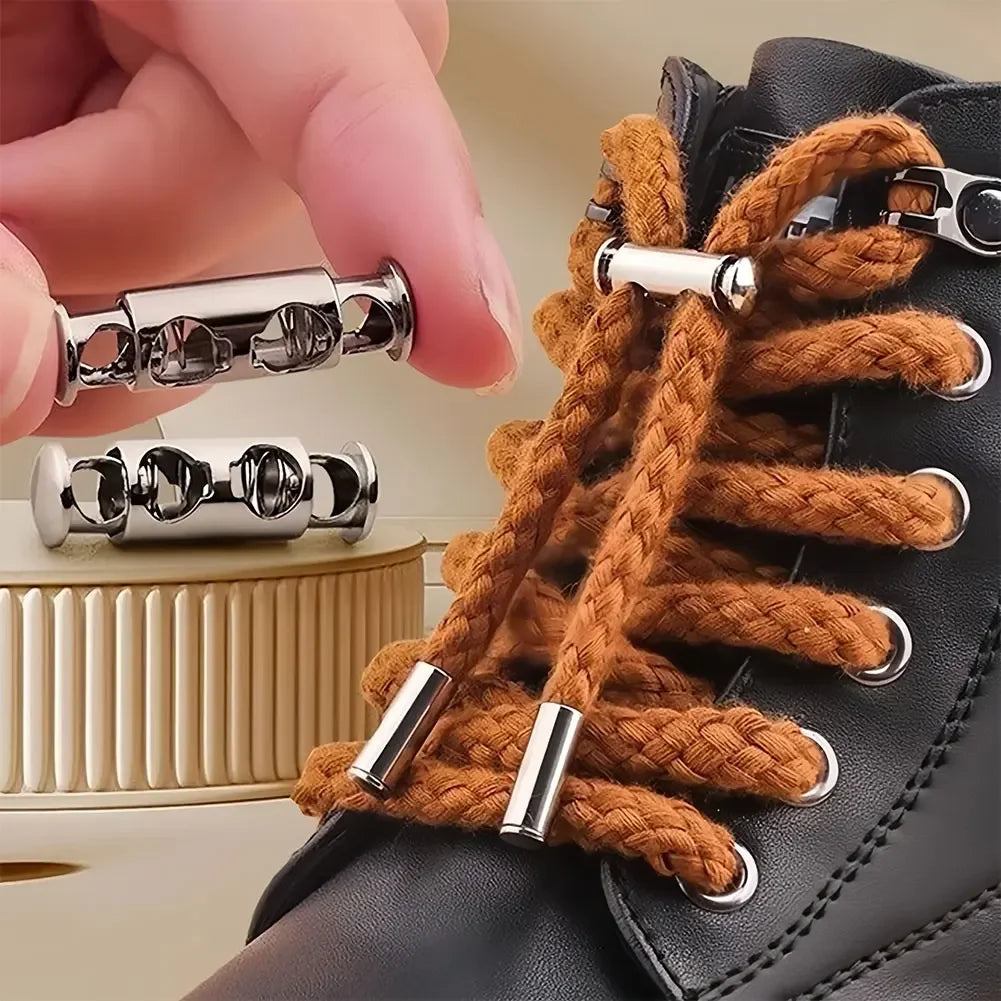 Lazy Quick Tie Shoelace Accessories Sturdy Metal Capsule Buckle Connector 1 Pair For Shoes Sneakers HIP