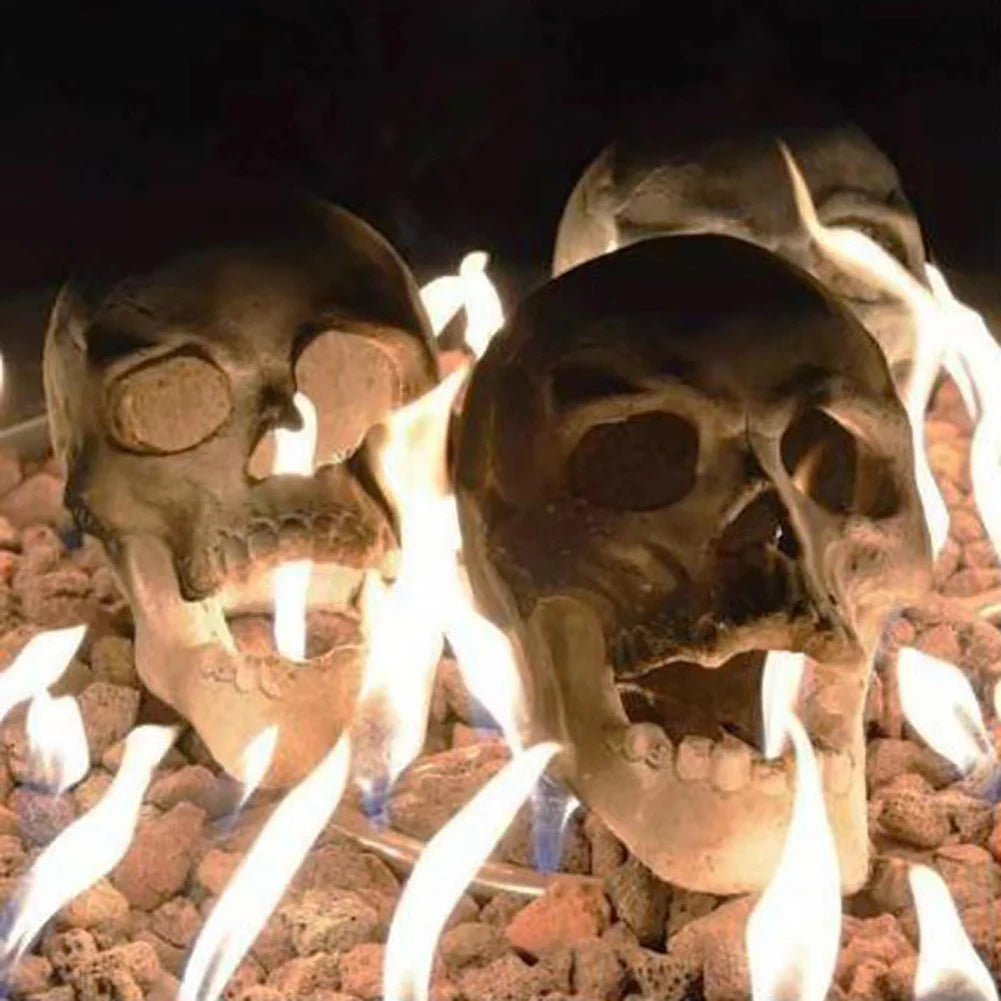 Hot Halloween Simulation Ceramic Skull Heads Skeleton Props Fireplace BBQ Ceramic Ornaments Halloween Ghost Festival Party Decor HIP