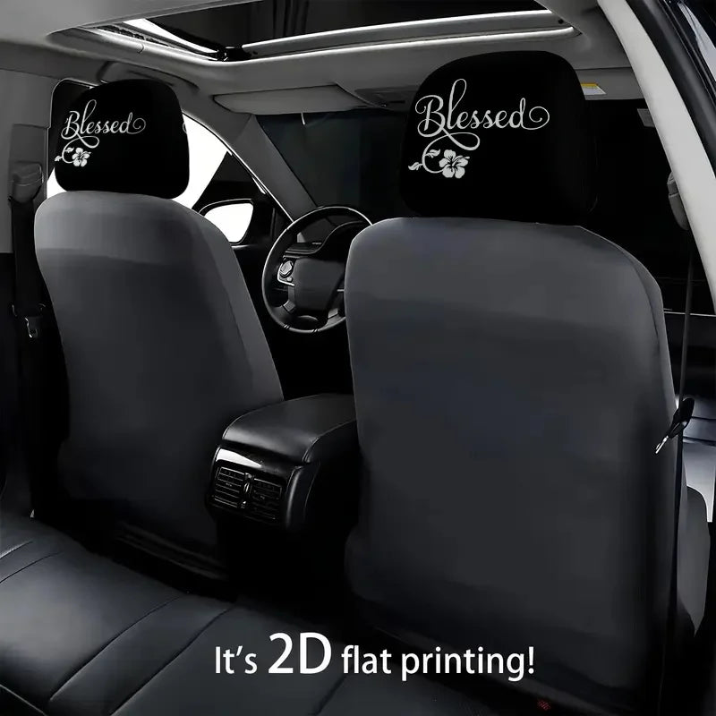 2-Pack Floral Printed Car Headrest Covers – All-Season Protectors Car Headrest Cover HIP