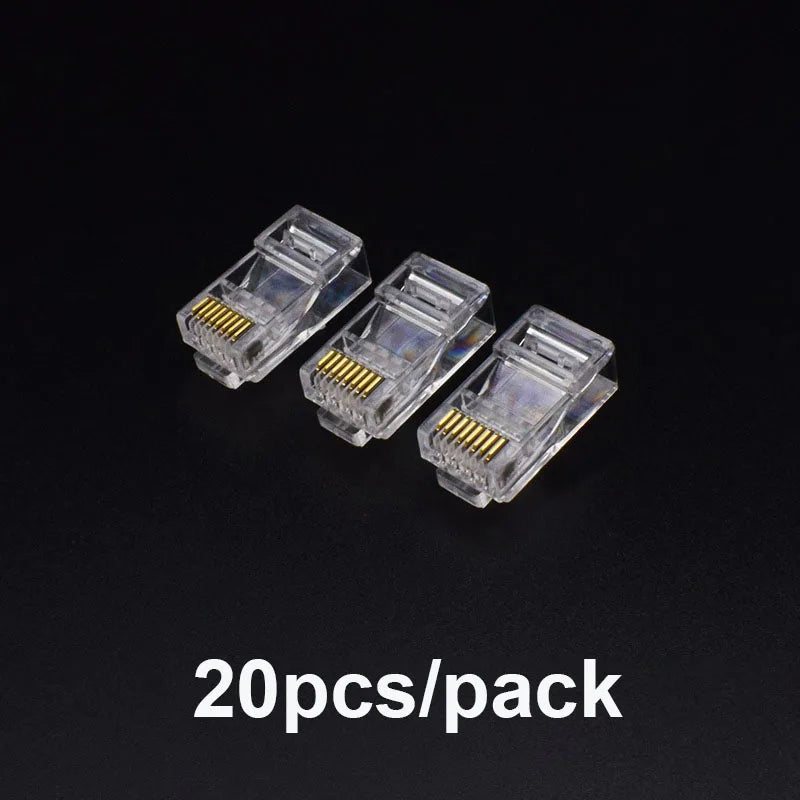 RJ45 Cat6/Cat6e Gold-Plated Network Connector Plugs 20/50/100pk Network Connector Plug HIP 20pcs Other