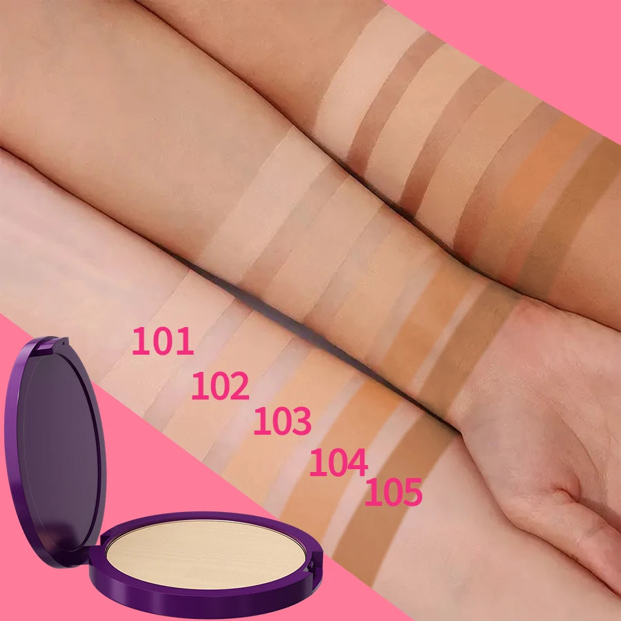 5 Color Matte Full Coverage Pressed Powder Foundation Oil Control Flawless Weightless Finishing Powder Makeup for Woman Gifts HIP