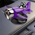 Solar Rotating Airplane Car Dashboard Ornament | 360° Spin Car Dashboard Ornament HIP Purple