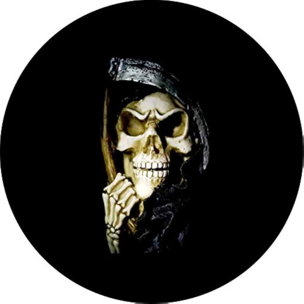 Grim Reaper Skull Spare Tire Cover – Customizable Polyester Spare Tire Cover HIP Acquiesce 17 in