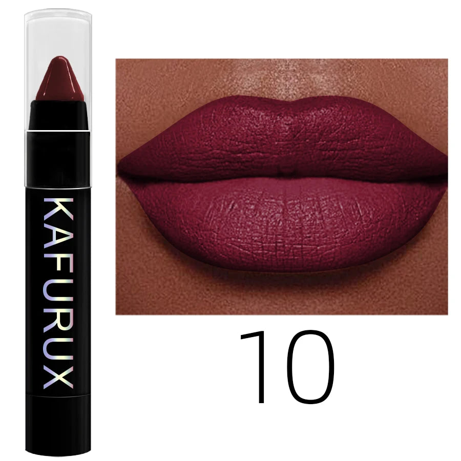15 Colors Nude Velet Matte Lipstick Pencil Waterproof Long Lasting Red Brown Pink Lip Liner Pen Non-Stick Cup Makeup Lip Tint Pe HIP 10